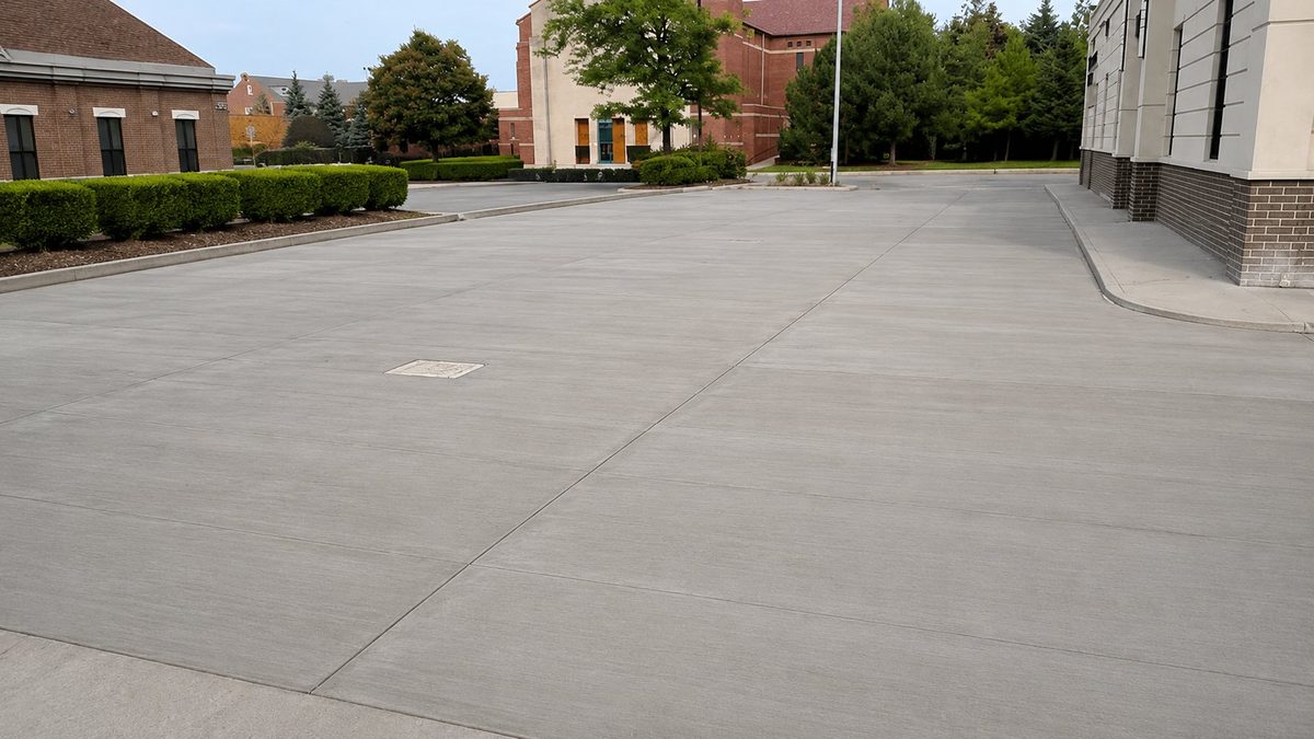 Institutional concrete parking and drive area in Dearborn, MI