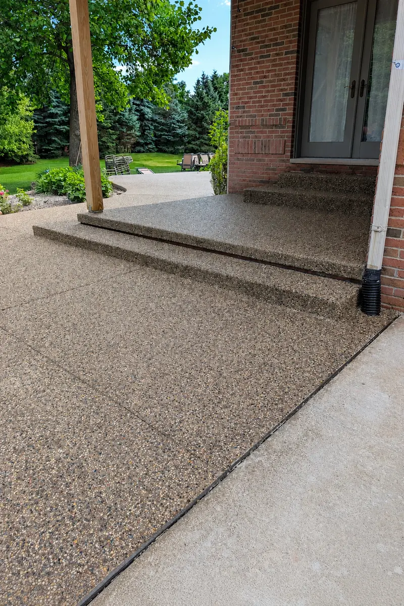 Exposed Aggregate Patio & Porch in Novi, MI