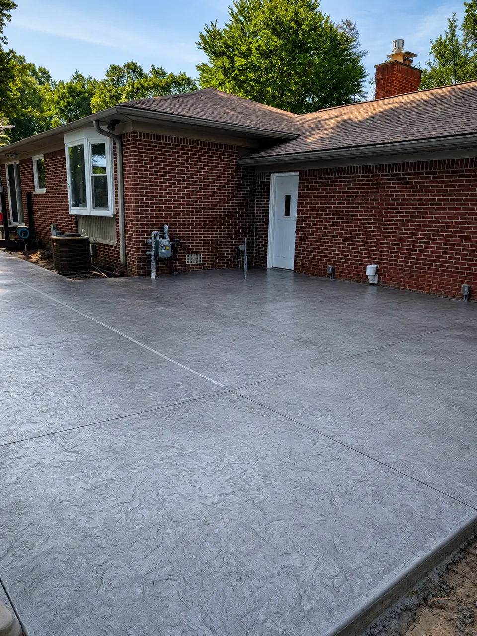 Stamped concrete patio and walkway in Farmington Hills, MI