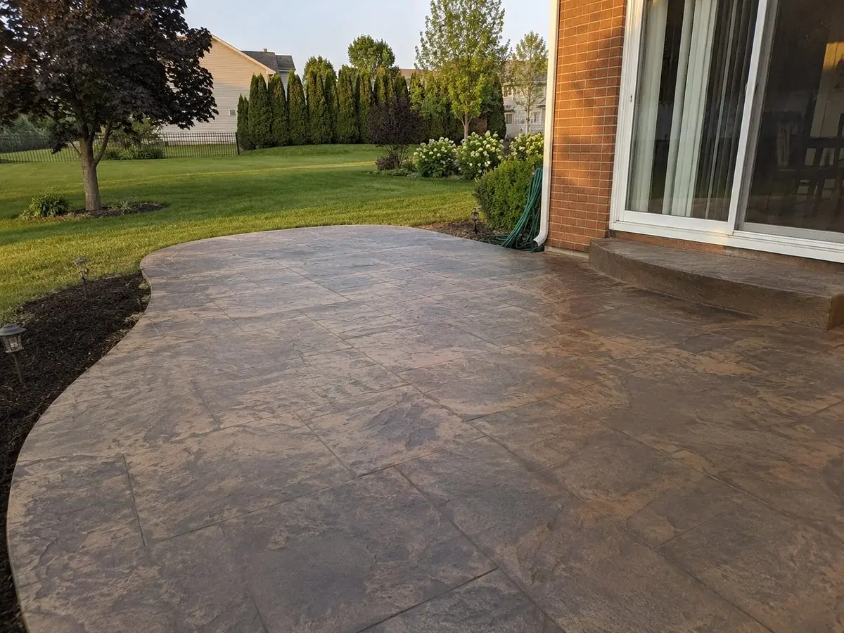 Stamped concrete patio in Westland, MI